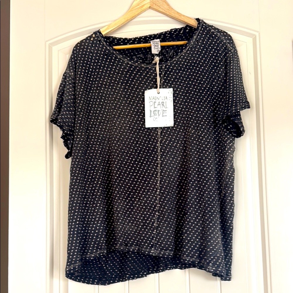 Magnolia Pearl Linen Jersey Dot Print T